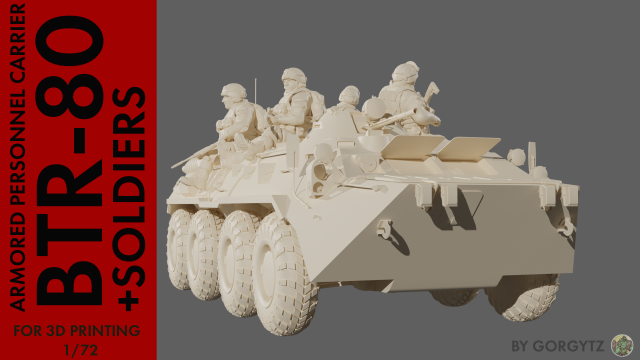 Free Armored personnel carrier BTR-80 3Dモデル .c4d .max .obj .3ds .fbx .stl .blend 
