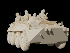 Free Armored personnel carrier BTR-80 3Dモデル