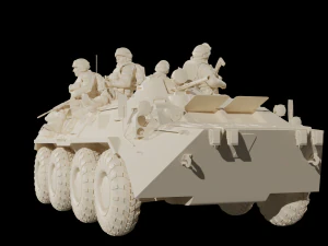 Free Armored personnel carrier BTR-80 3D Model