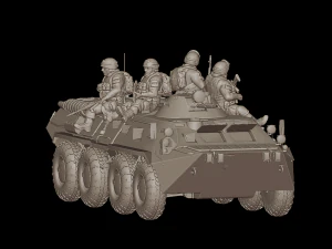 Free Armored personnel carrier BTR-80 3D Model