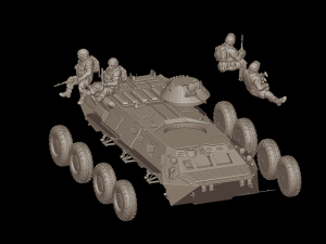 Free Armored personnel carrier BTR-80 3Dモデル