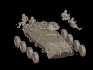 Free Armored personnel carrier BTR-80 3D Model