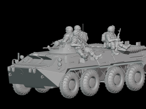 Free Armored personnel carrier BTR-80 3Dモデル