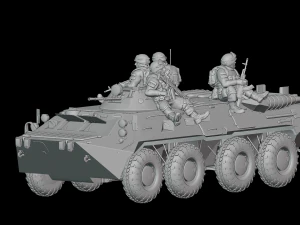 Free Armored personnel carrier BTR-80 3D Model