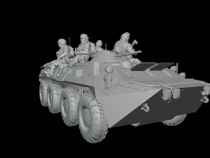 Free Armored personnel carrier BTR-80 3D Model