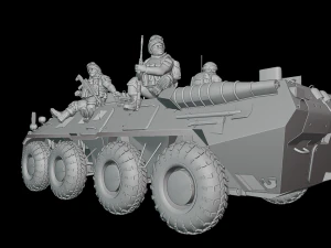 Free Armored personnel carrier BTR-80 3D Model