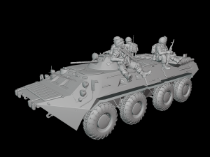 Free Armored personnel carrier BTR-80 3Dモデル