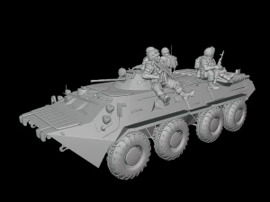 Free Armored personnel carrier BTR-80 3D Model