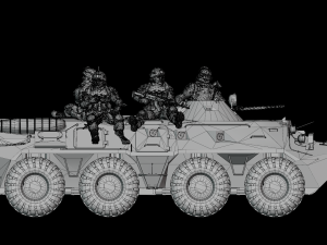 Free Armored personnel carrier BTR-80 3Dモデル