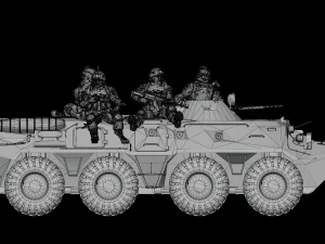 Free Armored personnel carrier BTR-80 3D Model