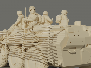 Armored personnel carrier BTR-80 with bars Modelo 3D