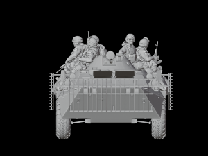 Armored personnel carrier BTR-80 with bars Modelo 3D
