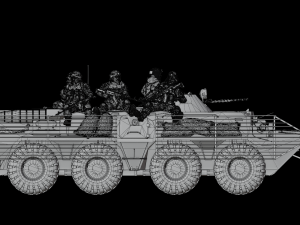 Armored personnel carrier BTR-80 with bars Modelo 3D