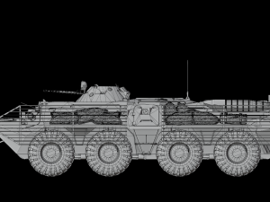 Armored personnel carrier BTR-80 with bars Modelo 3D