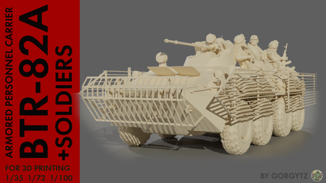 Armored personnel carrier BTR-82A with bars 3D Model .c4d .max .obj .3ds .fbx .stl .blend 