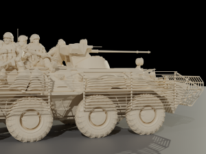 Armored personnel carrier BTR-82A with bars 3D Model