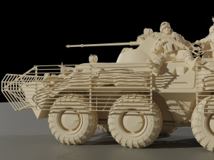 Armored personnel carrier BTR-82A with bars 3D Model