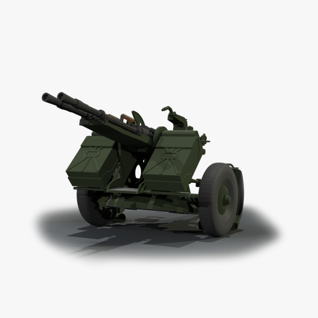 ZPU-2 ANTI AIR Model 3D .c4d .max .obj .3ds .fbx .stl .blend 