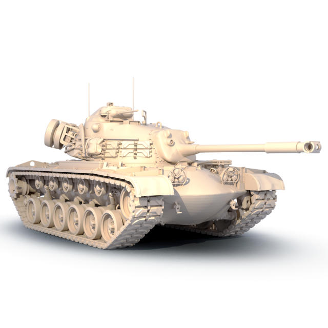 M48A1 3D Принт Модель .c4d .max .obj .3ds .fbx .stl .blend 