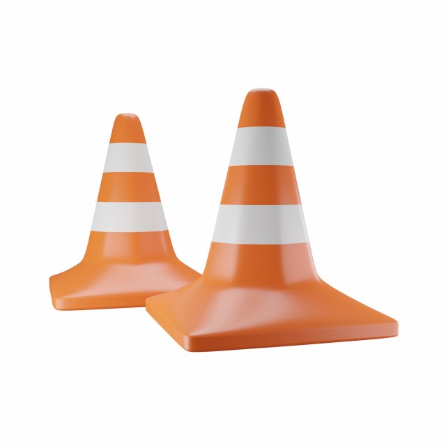 Orange Traffic Cone Model 3D .c4d .max .obj .3ds .fbx .stl .blend 