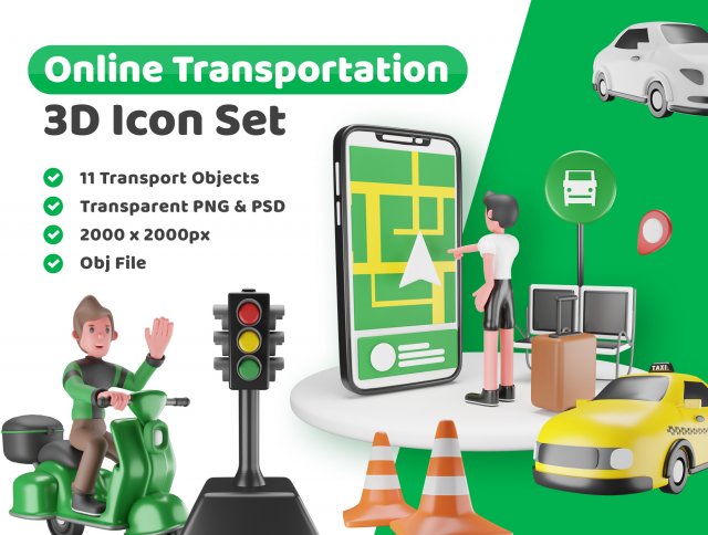 Transportation Online Booking 3Dモデル .c4d .max .obj .3ds .fbx .stl .blend 