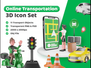 Online-Buchung von Transportmitteln 3D Modell