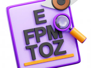 Gr&aacute;fico ocular para exame Modelo 3D