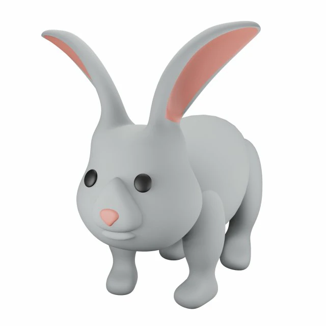 Rabbit 3D Model .c4d .max .obj .3ds .fbx .stl .blend 
