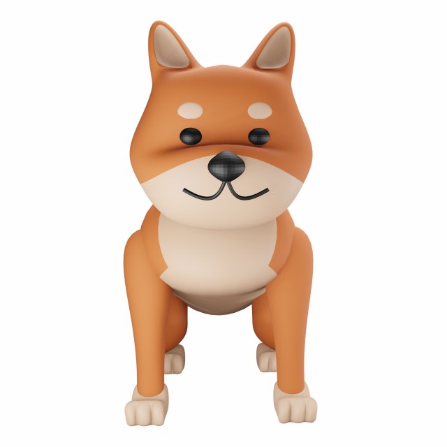 Dog Shiba Inu Model 3D .c4d .max .obj .3ds .fbx .stl .blend 