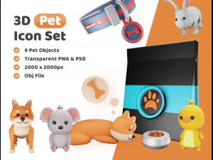 Коллекция домашних животных 3D Модель