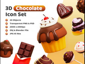 Cole&ccedil;&atilde;o de Chocolate Modelo 3D