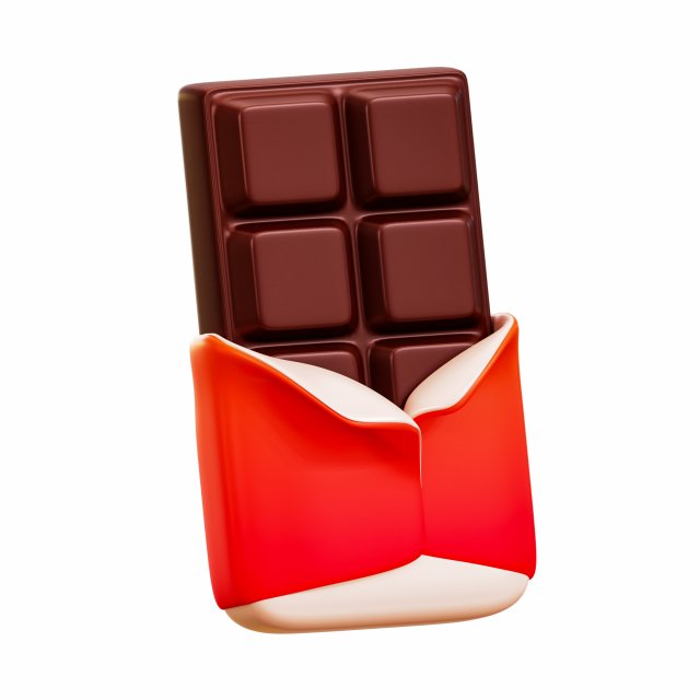 Chocolate Bar Model 3D .c4d .max .obj .3ds .fbx .stl .blend 