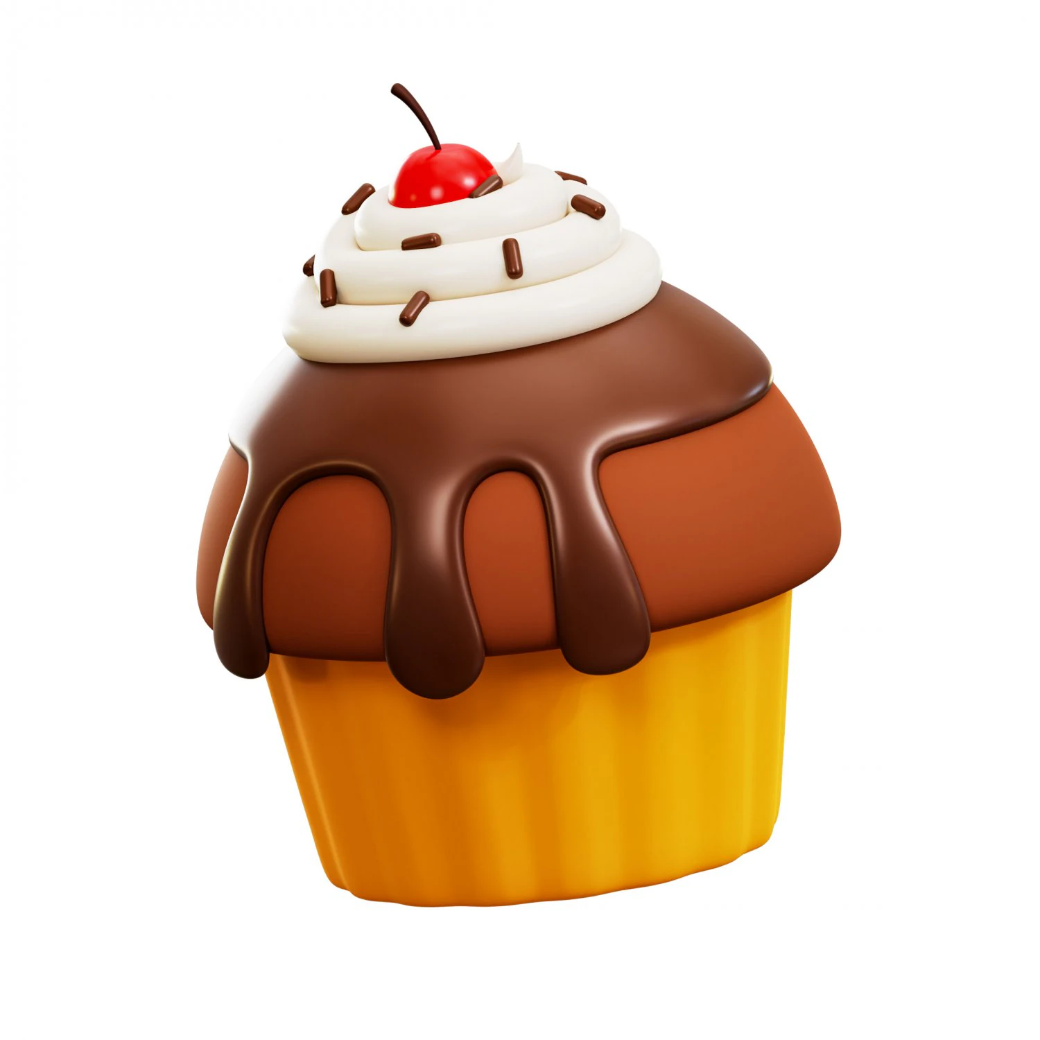 Cupcake Choco 3D Model .c4d .max .obj .3ds .fbx .stl .blend 