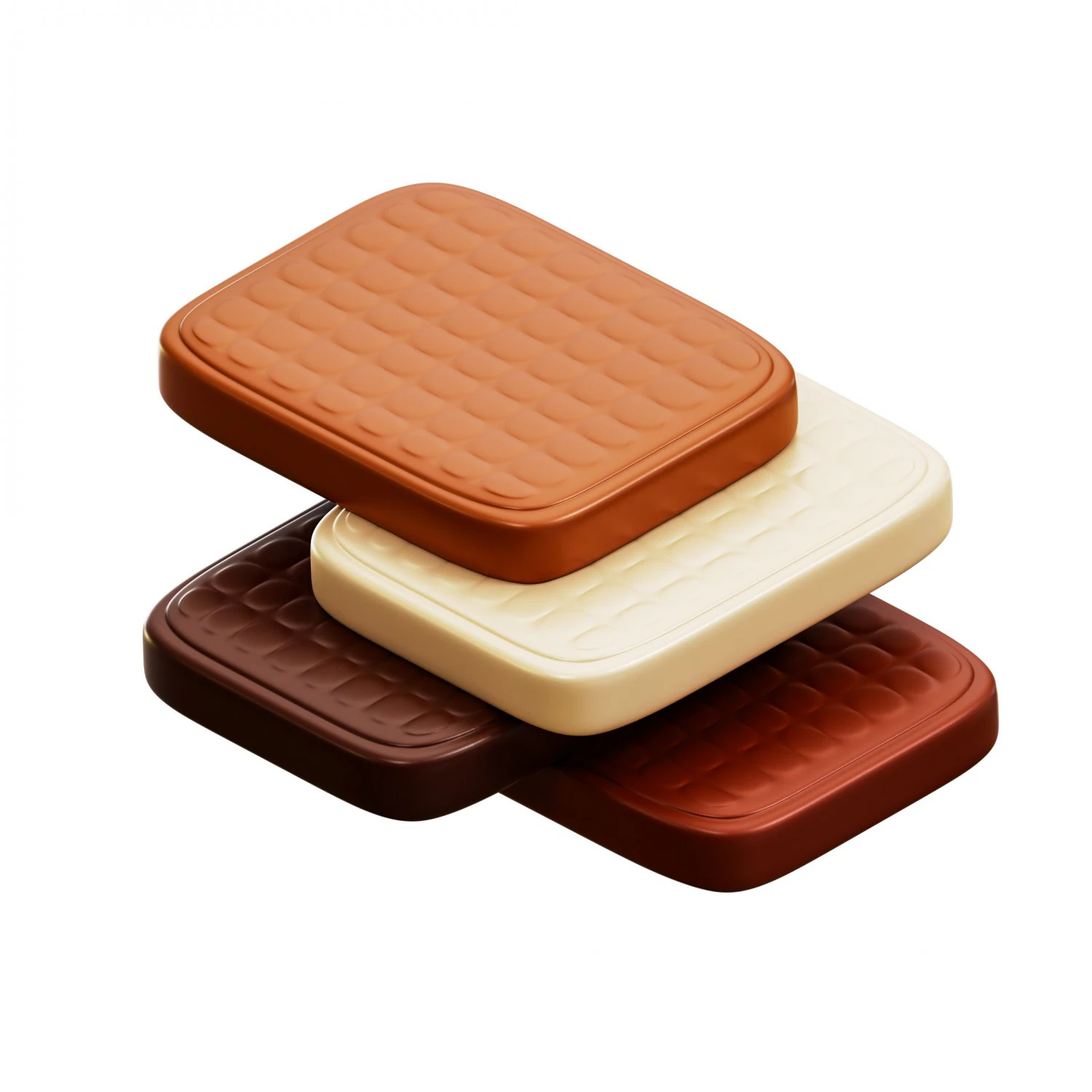 Chocolate Pieces 3D Model .c4d .max .obj .3ds .fbx .stl .blend 