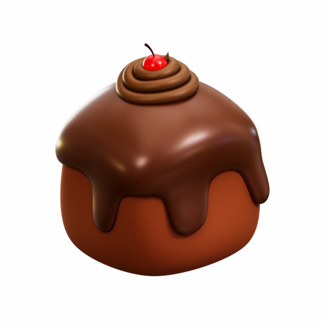 Chocolate Pinch Cake Model 3D .c4d .max .obj .3ds .fbx .stl .blend 