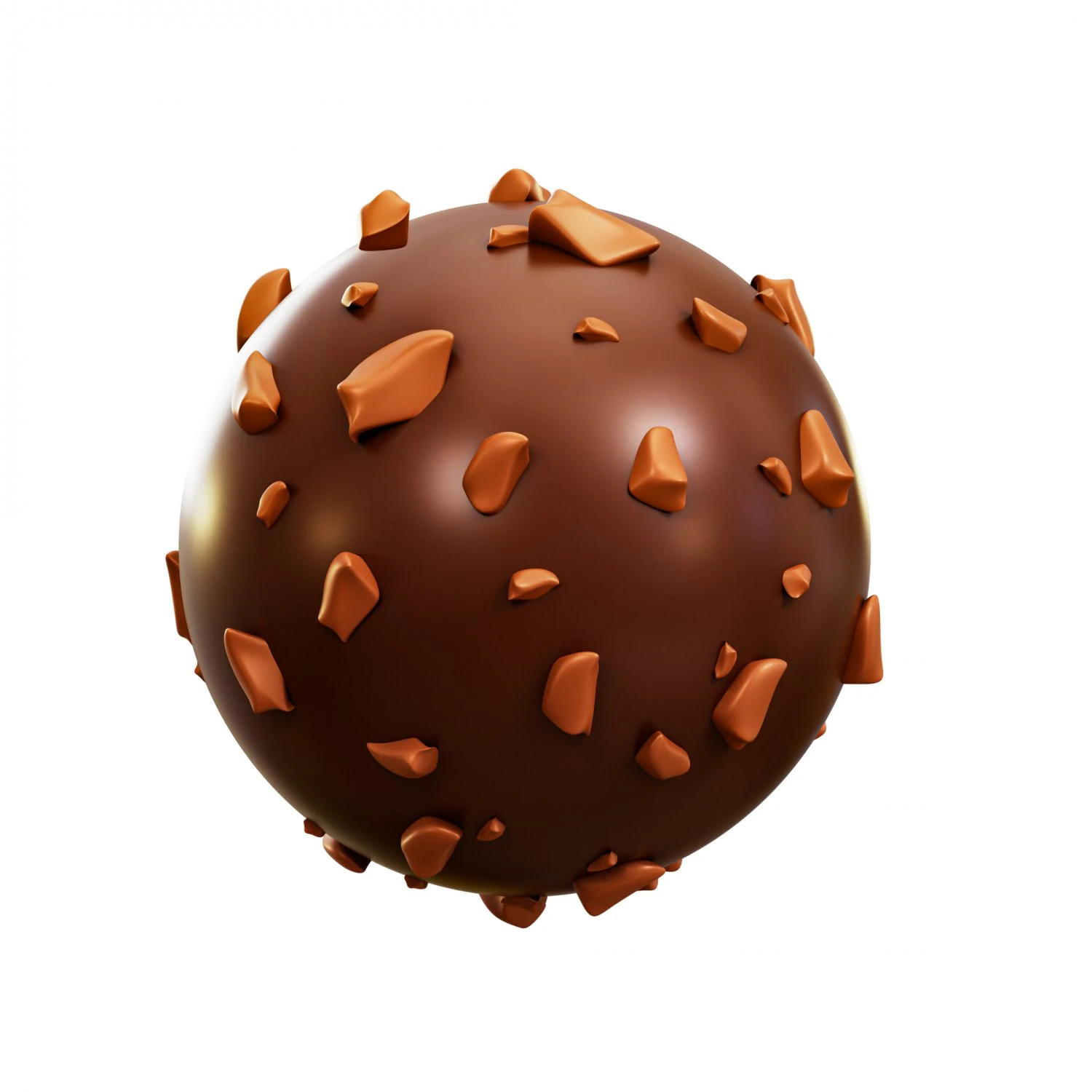 Chocolate Ball 3D Model .c4d .max .obj .3ds .fbx .stl .blend