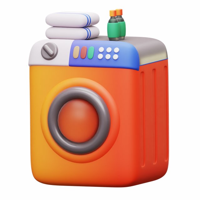 Washing Machine 3D Model .c4d .max .obj .3ds .fbx .stl .blend 