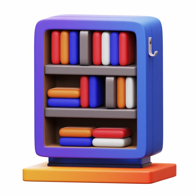 Bookcase 3D Модель .c4d .max .obj .3ds .fbx .stl .blend 