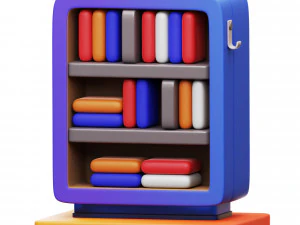 किताबों की अलमारी 3D मॉडल