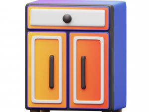 लिविंग रूम के लिए अलमारी कैबिनेट 3D मॉडल