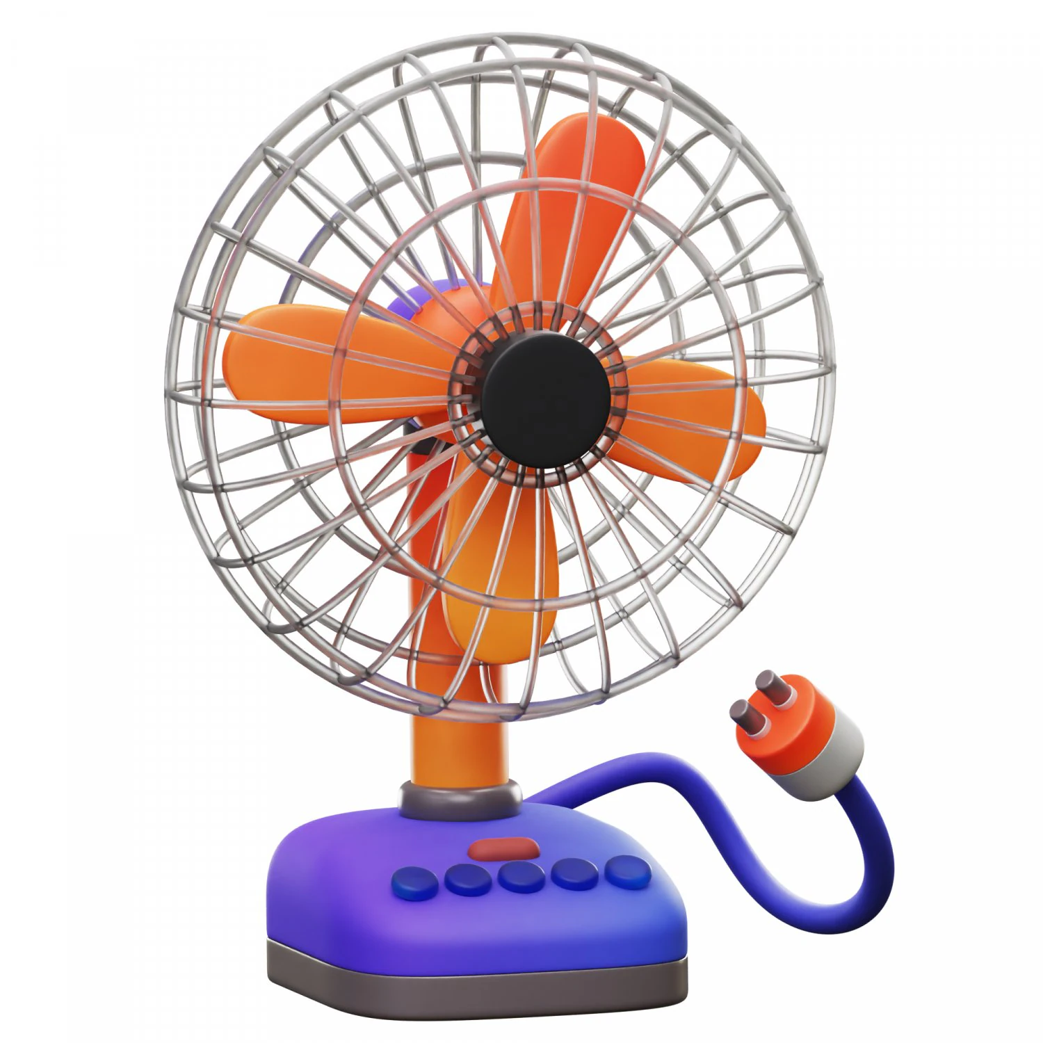 Electric Table Fan 3D Model .c4d .max .obj .3ds .fbx .stl .blend