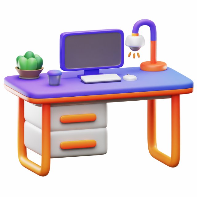 Office Desk Modello 3D .c4d .max .obj .3ds .fbx .stl .blend