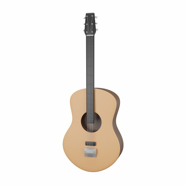 Accoustic Guitar 3Dモデル .c4d .max .obj .3ds .fbx .stl .blend 