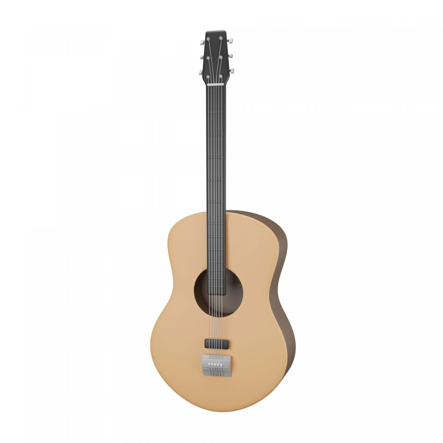 Accoustic Guitar 3D Model .c4d .max .obj .3ds .fbx .stl .blend