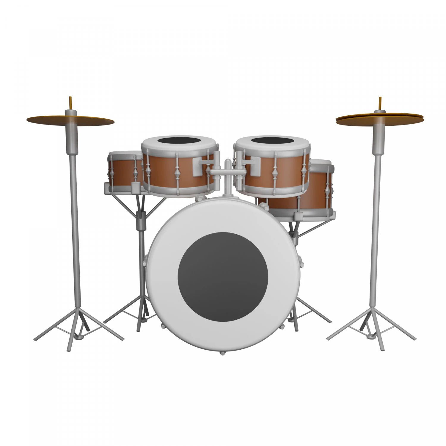 Drum Set 3D Model .c4d .max .obj .3ds .fbx .stl .blend 