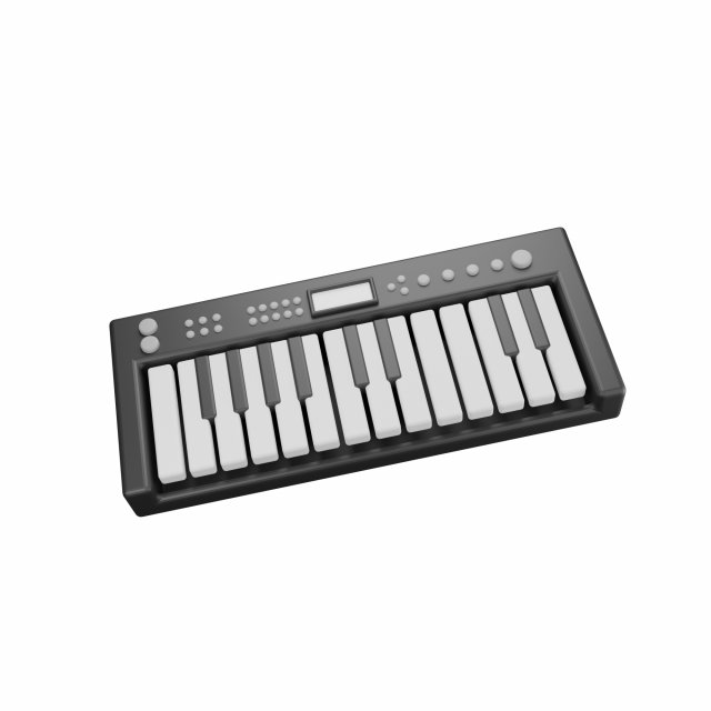Piano Keyboard Modelo 3D .c4d .max .obj .3ds .fbx .stl .blend