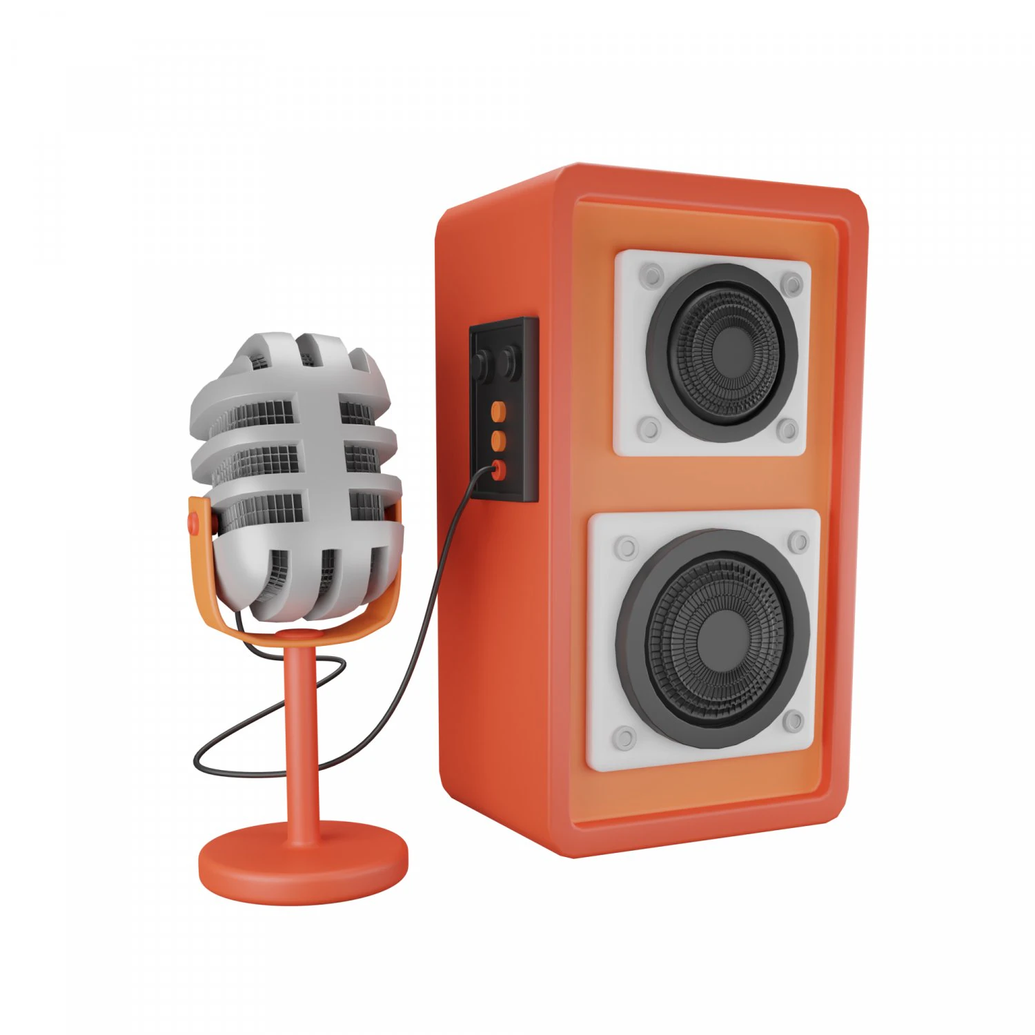 Microphone And Speaker 3D Model .c4d .max .obj .3ds .fbx .stl .blend 