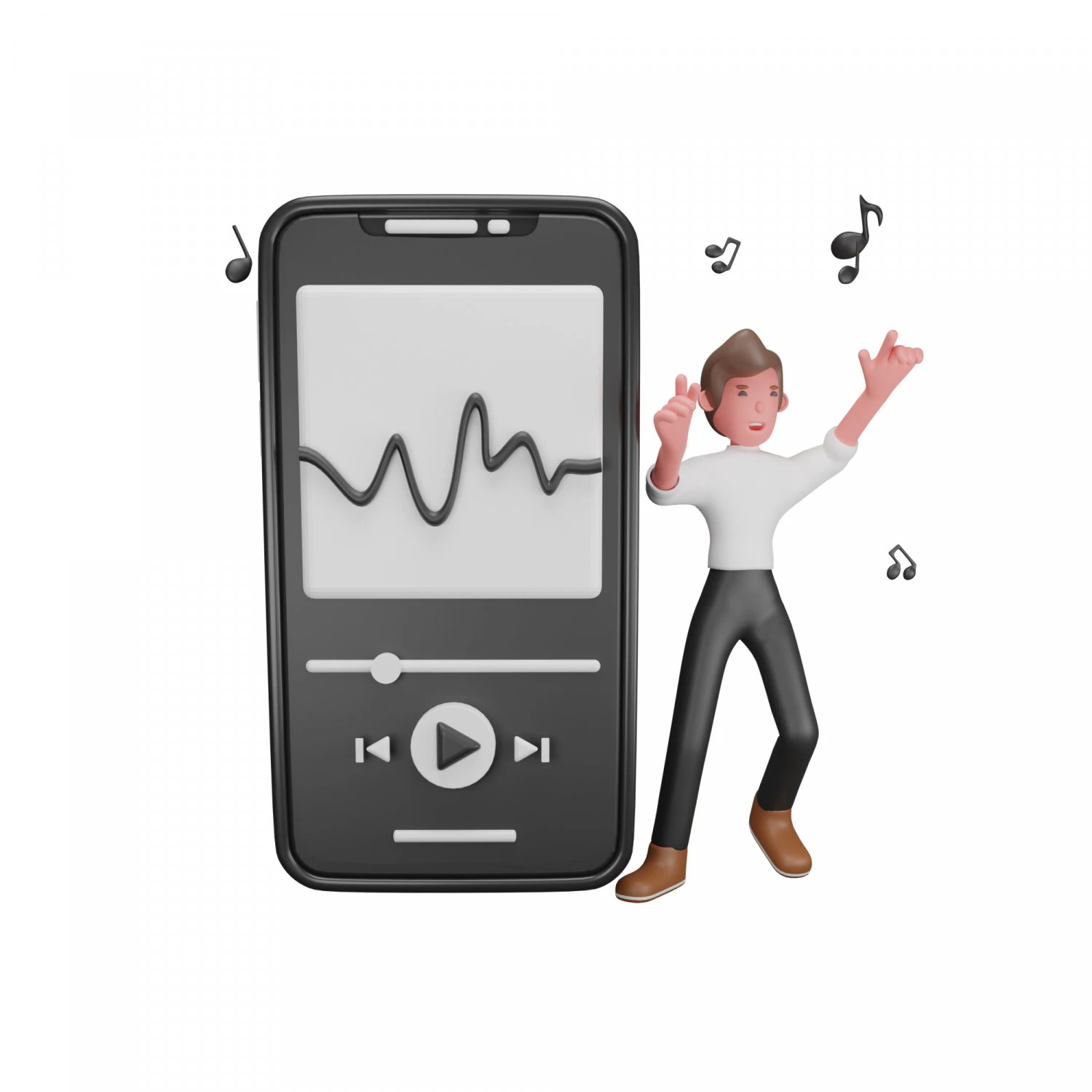Mobile Music Player 3D Model .c4d .max .obj .3ds .fbx .stl .blend 