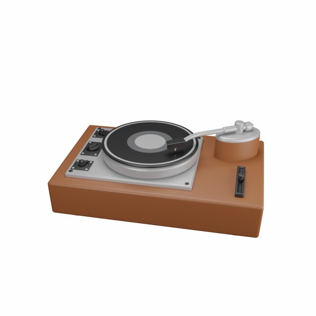Phonograph 3D Model .c4d .max .obj .3ds .fbx .stl .blend 