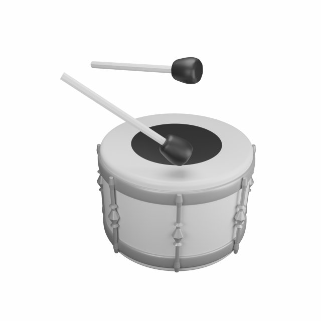 Single Drum 3D Модель .c4d .max .obj .3ds .fbx .stl .blend 